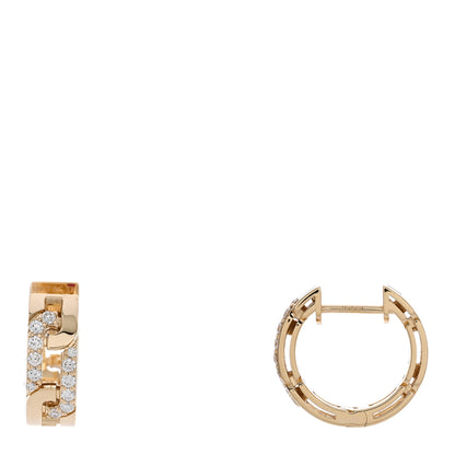 Roberto Coin 18K Yellow Gold Diamond Navarra Hoop Earrings 1 of 5