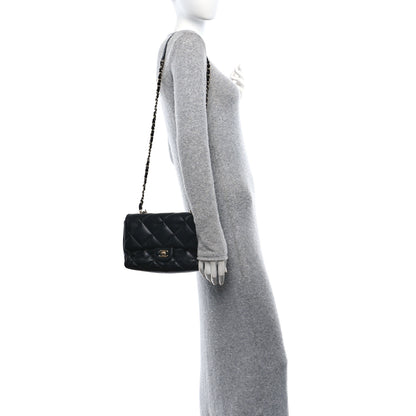 Chanel Lambskin Quilted Easy Carry Flap Black 2 of 11