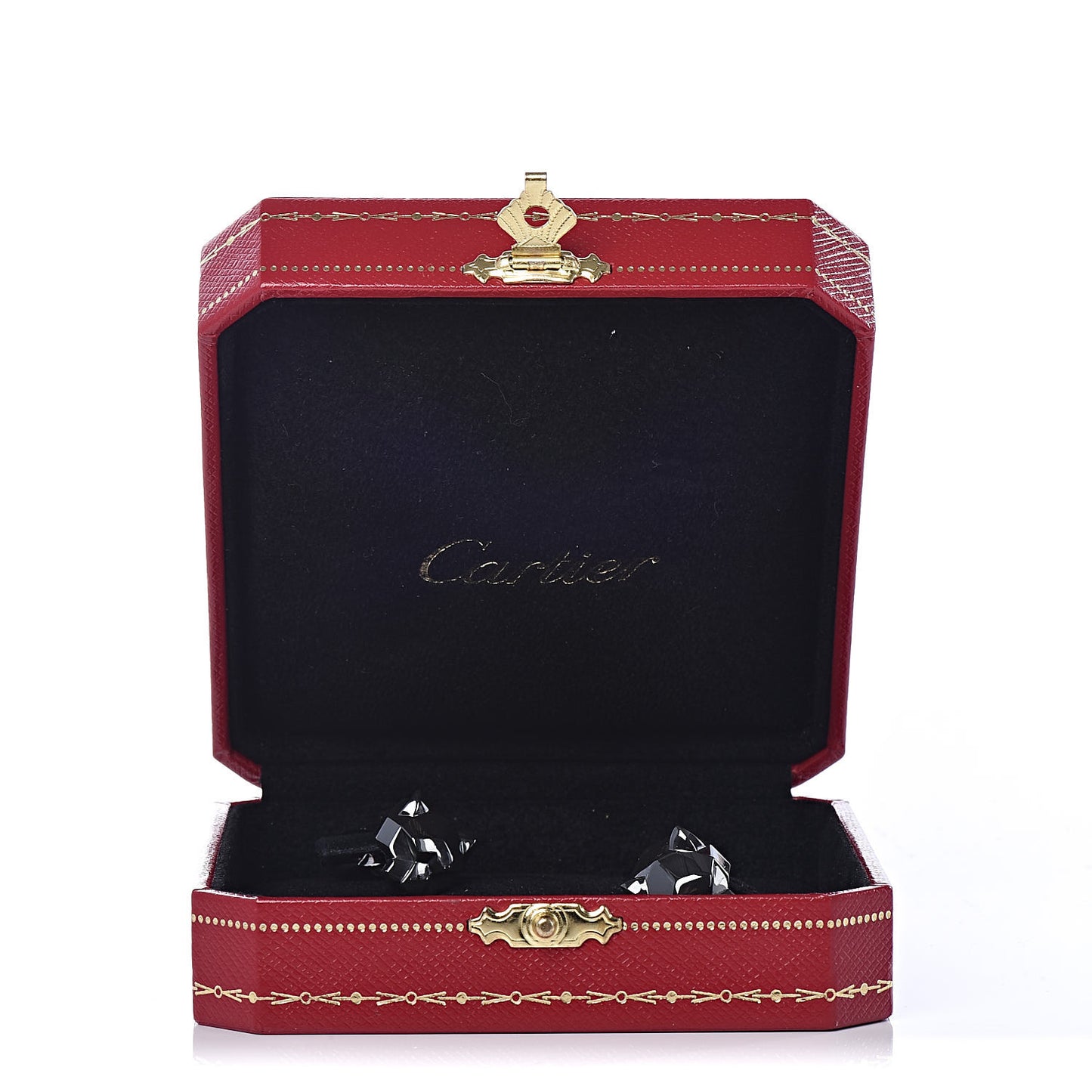 Sterling Silver Ceramic Panther Head Cufflinks Black