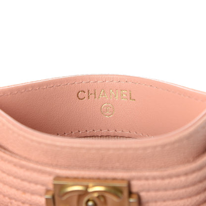 Chanel Iridescent Caviar Quilted Boy Card Holder Light Pink 6 of 8