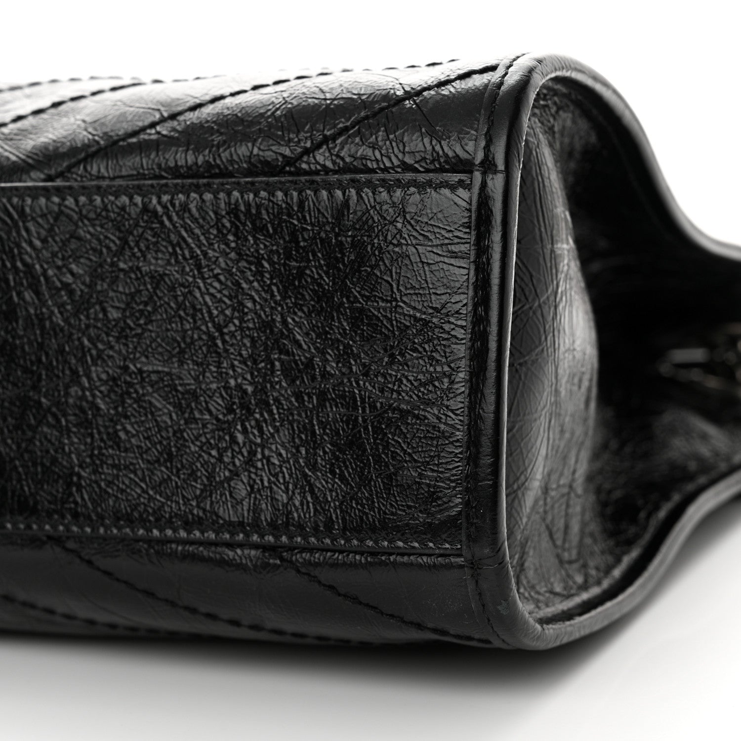 Saint Laurent Crinkled Calfskin Matelasse Monogram Medium Niki Shopper Tote Black 12 of 12