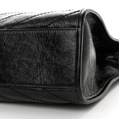 Saint Laurent Crinkled Calfskin Matelasse Monogram Medium Niki Shopper Tote Black 12 of 12