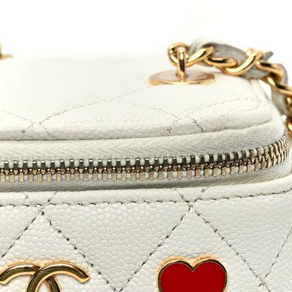 Chanel Caviar Quilted Enamel Coco Casino Mini Vanity Case With Chain White 12 of 12