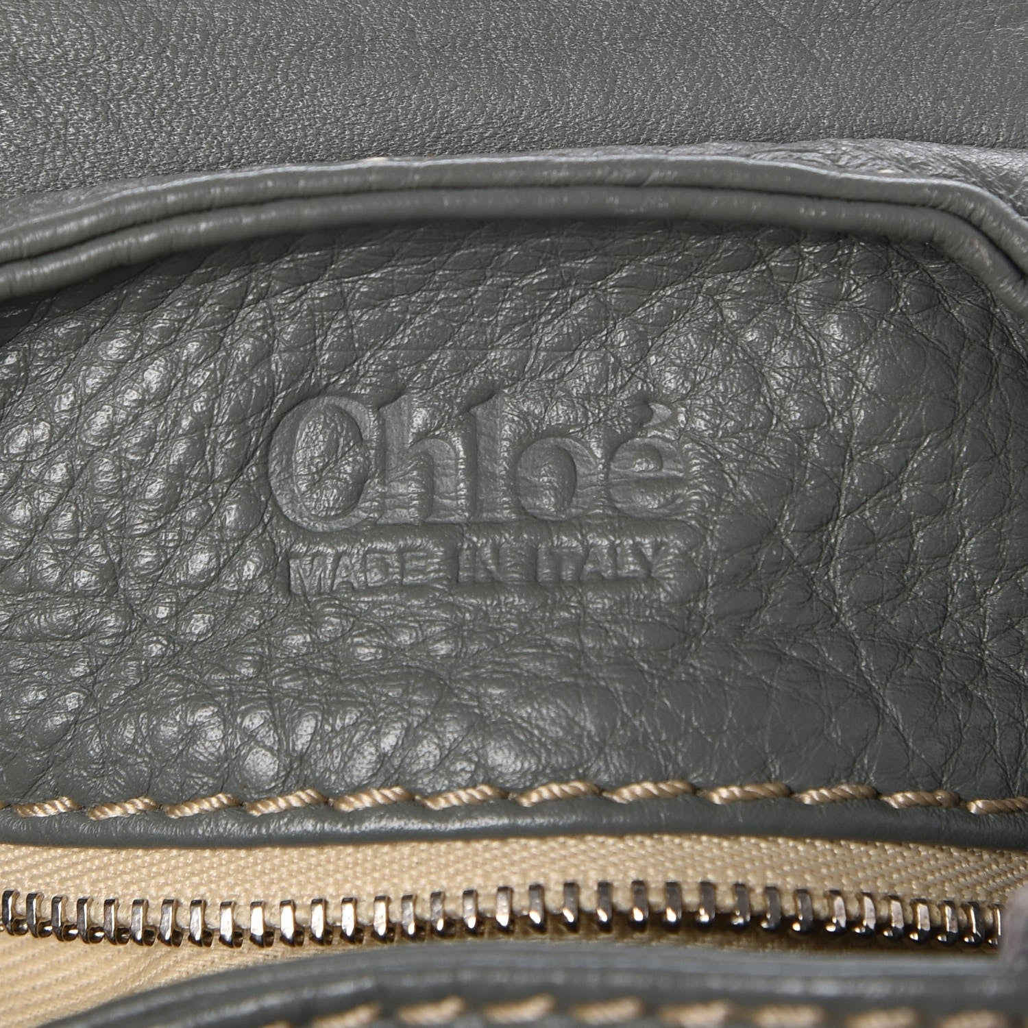 Chloe Calfskin Medium Paddington Satchel Gris Vert 6 of 14