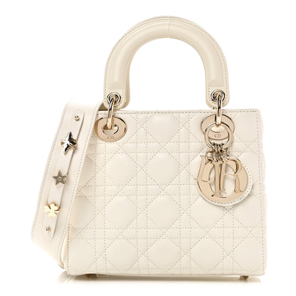 Christian Dior Lambskin Cannage Small Lucky Badges My Lady Dior White 1 of 10