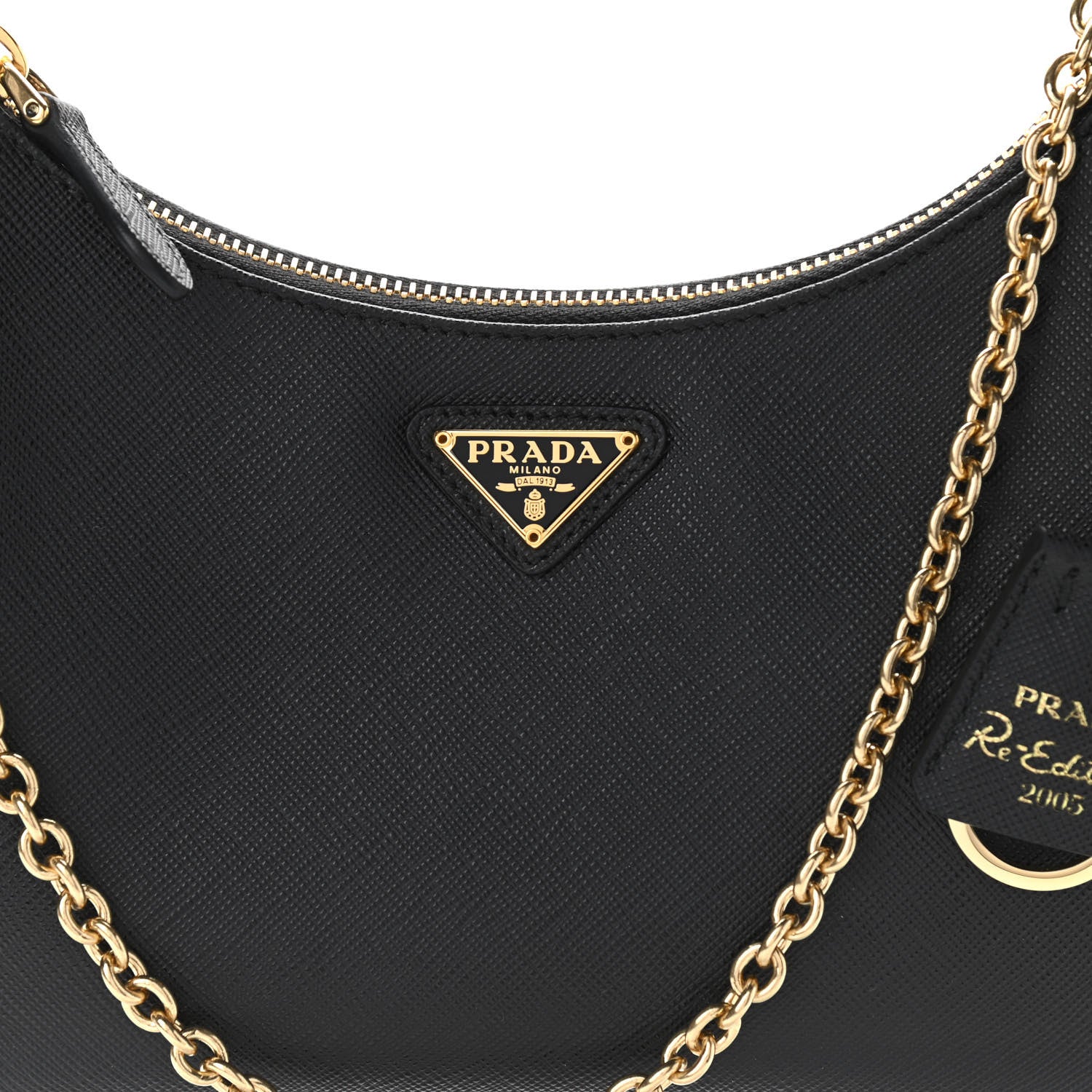 Prada Saffiano Lux Re-Edition 2005 Shoulder Bag Black 8 of 12