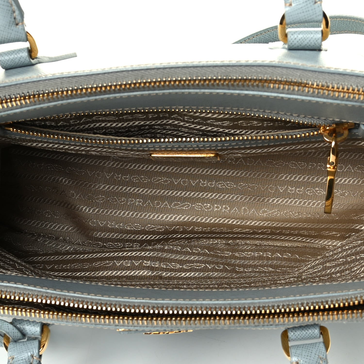Prada Saffiano Small Galleria Double Zip Tote Lago 4 of 7