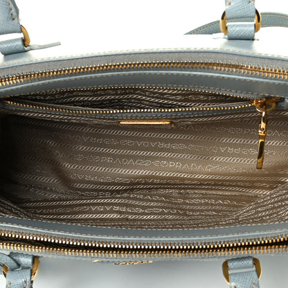 Prada Saffiano Small Galleria Double Zip Tote Lago 4 of 7