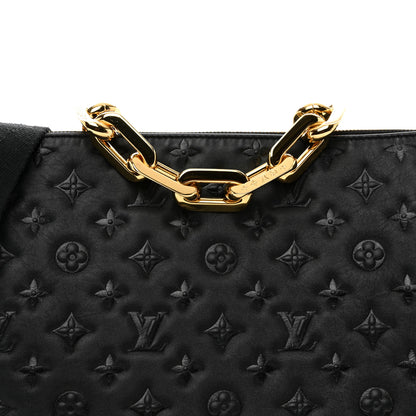 Louis Vuitton Lambskin Embossed Monogram Coussin MM Black 5 of 10