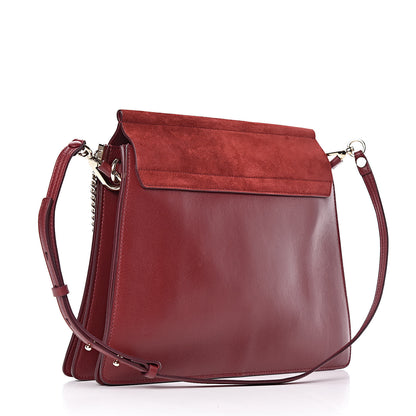Chloe Calfskin Suede Medium Faye Shoulder Bag Plum Purple 3 of 11