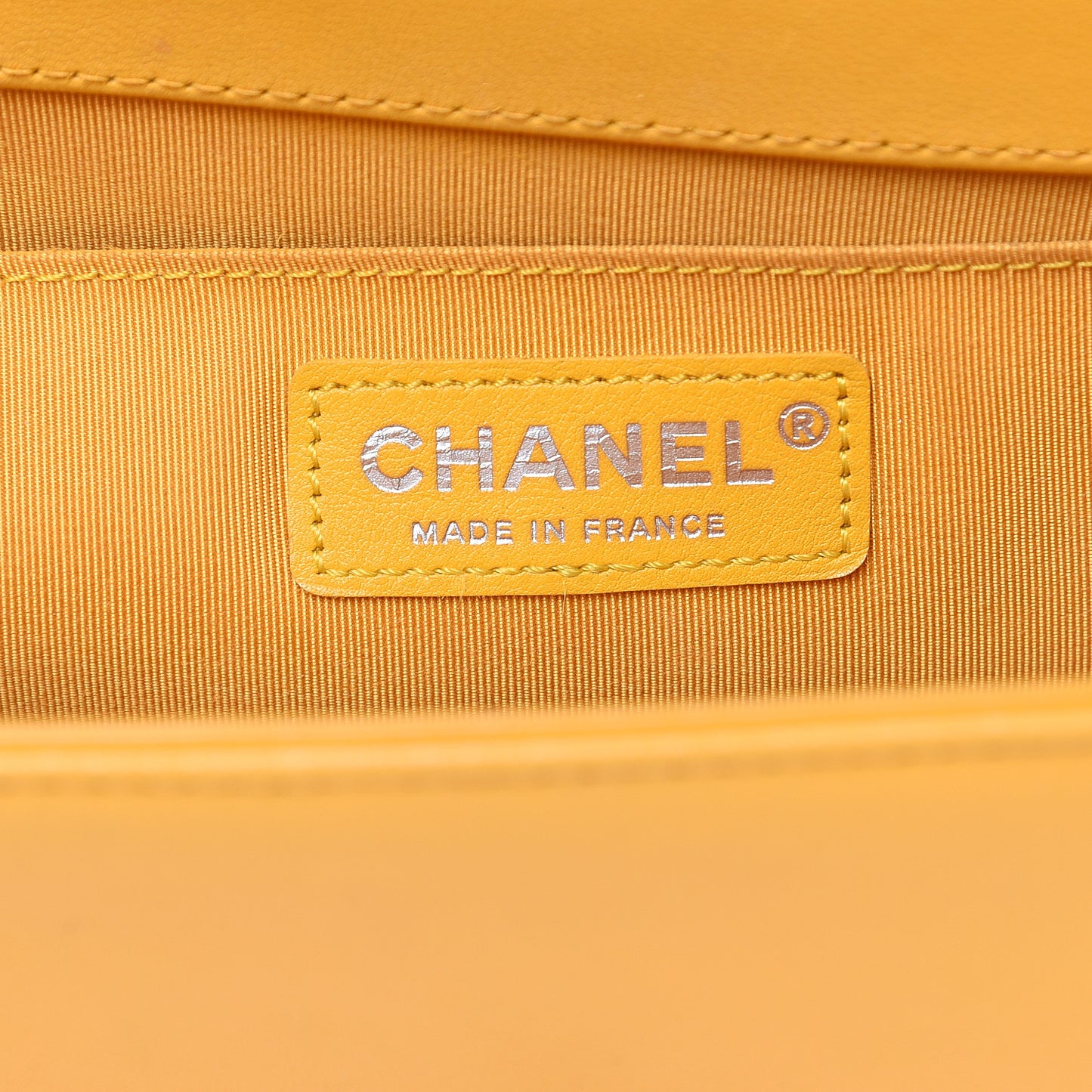 Lambskin Quilted Medium Boy Flap Yellow