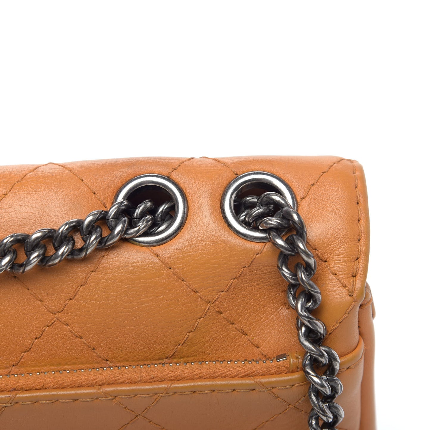 Calfskin Stitched Medium CC Sellier Flap Beige