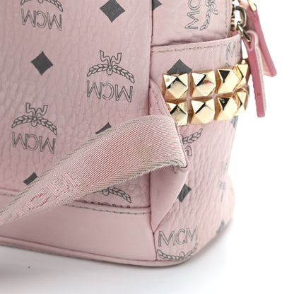 MCM Visetos Side Stud Mini Stark Backpack Pink 7 of 14