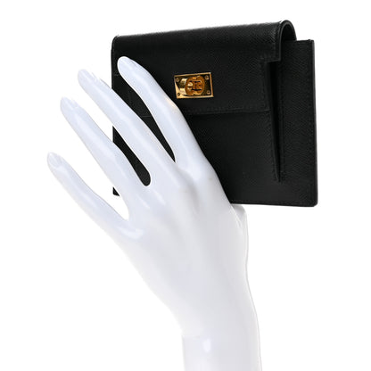 Hermes Epsom Kelly Pocket Compact Wallet Black 2 of 11