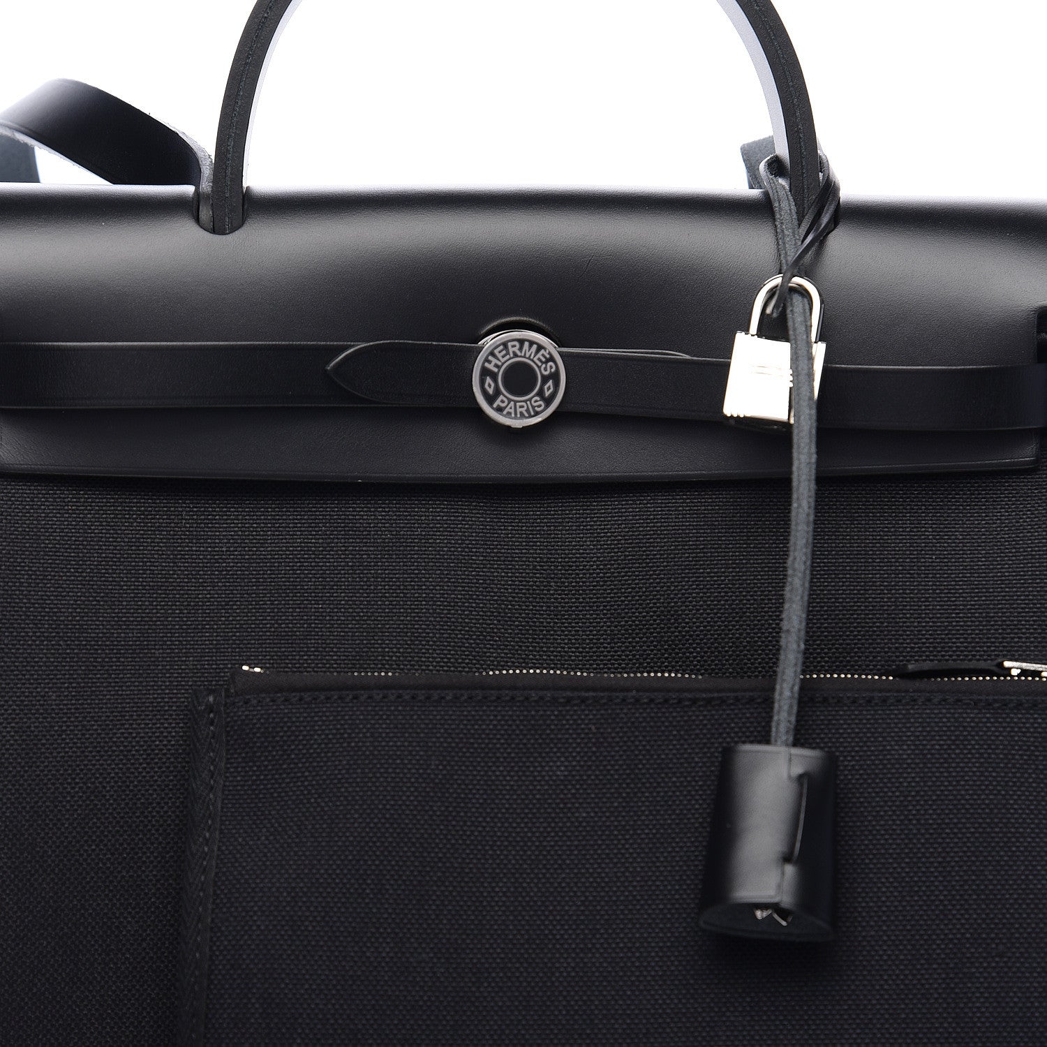 Hermes Military Toile Vache Hunter Herbag Zip PM 31 Black 5 of 10