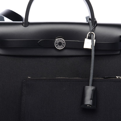 Hermes Military Toile Vache Hunter Herbag Zip PM 31 Black 5 of 10