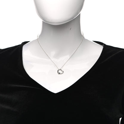 Tiffany Sterling Silver 16mm Elsa Peretti Open Heart Pendant Necklace 2 of 5