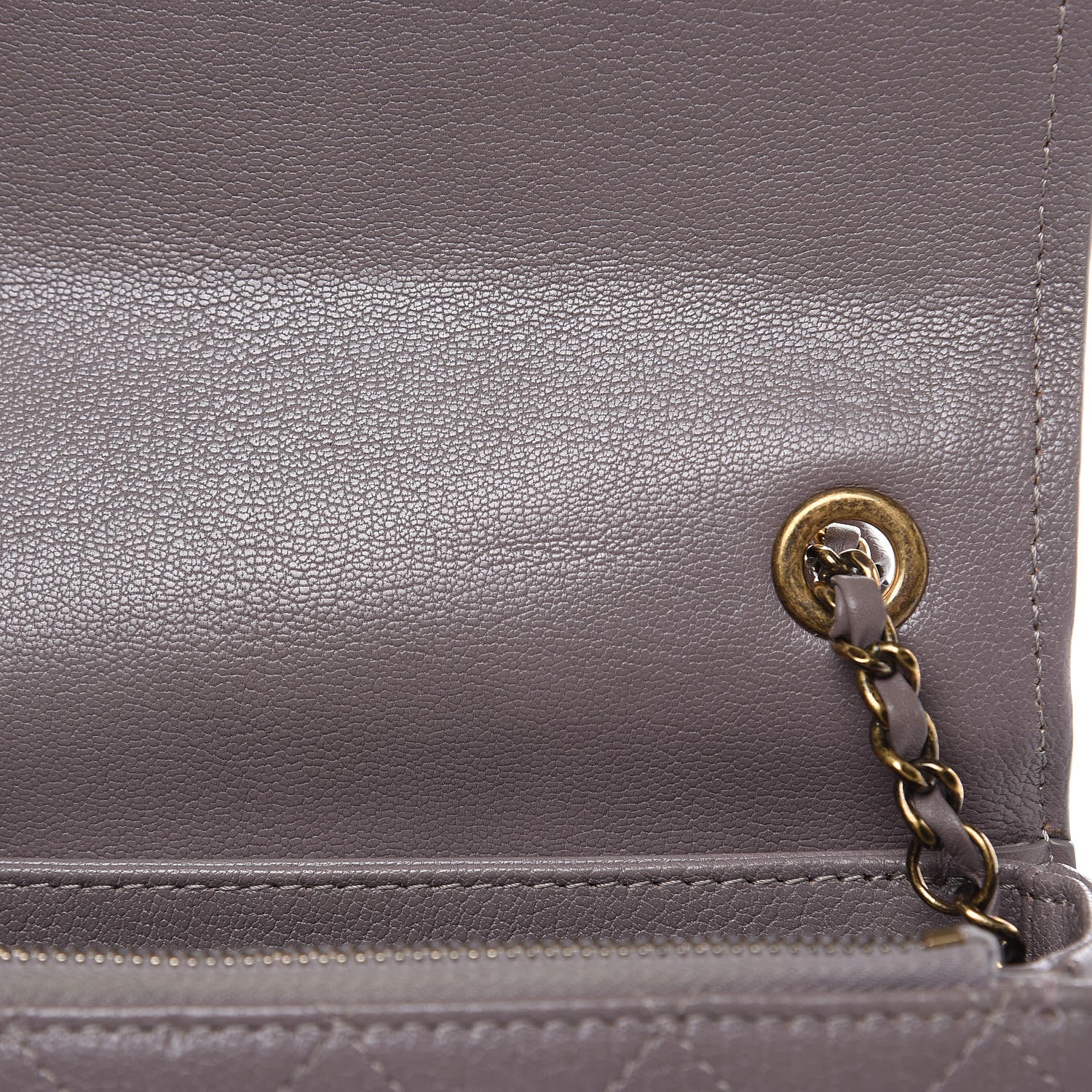 Chanel Shiny Calfskin Goatskin Quilted Small Coco Curve Messenger Flap Grey 12 of 14