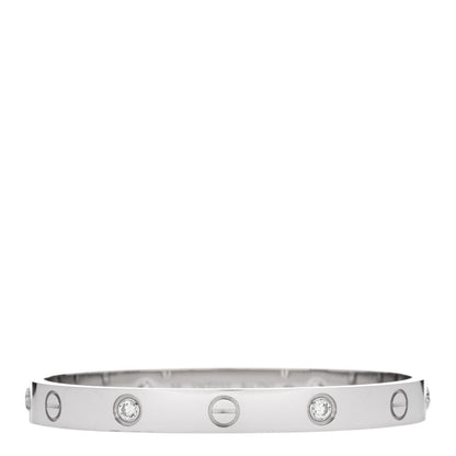 Cartier 18K White Gold 4 Diamond LOVE Bracelet 16 1 of 9