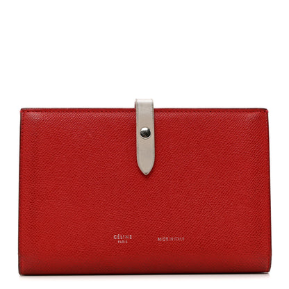 Celine Grained Calfskin Large Multifunction Strap Wallet Pop Red 1 of 11