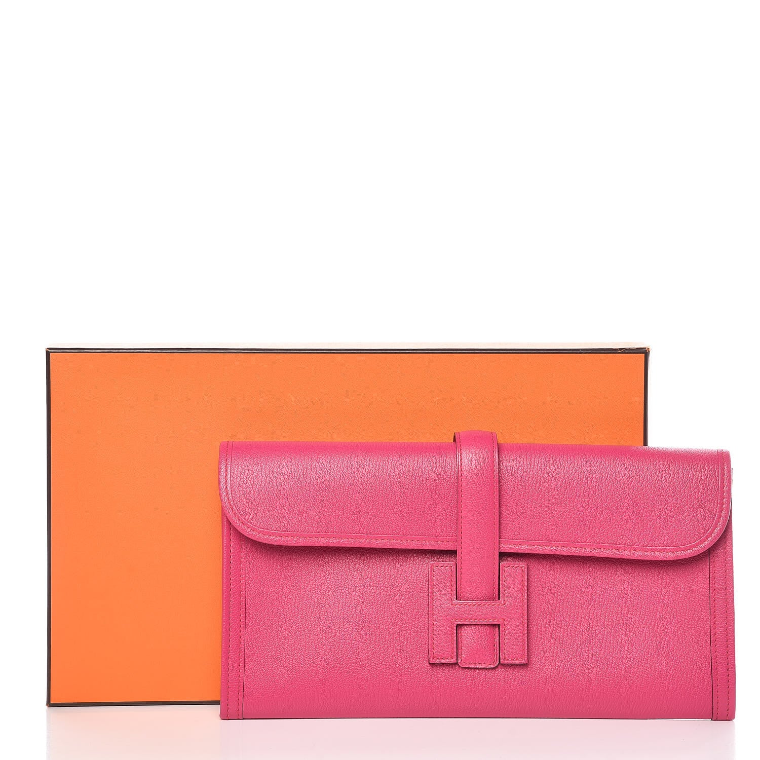 Hermes Chèvre Mysore Jige Elan 29 Clutch Rose Shocking 8 of 8