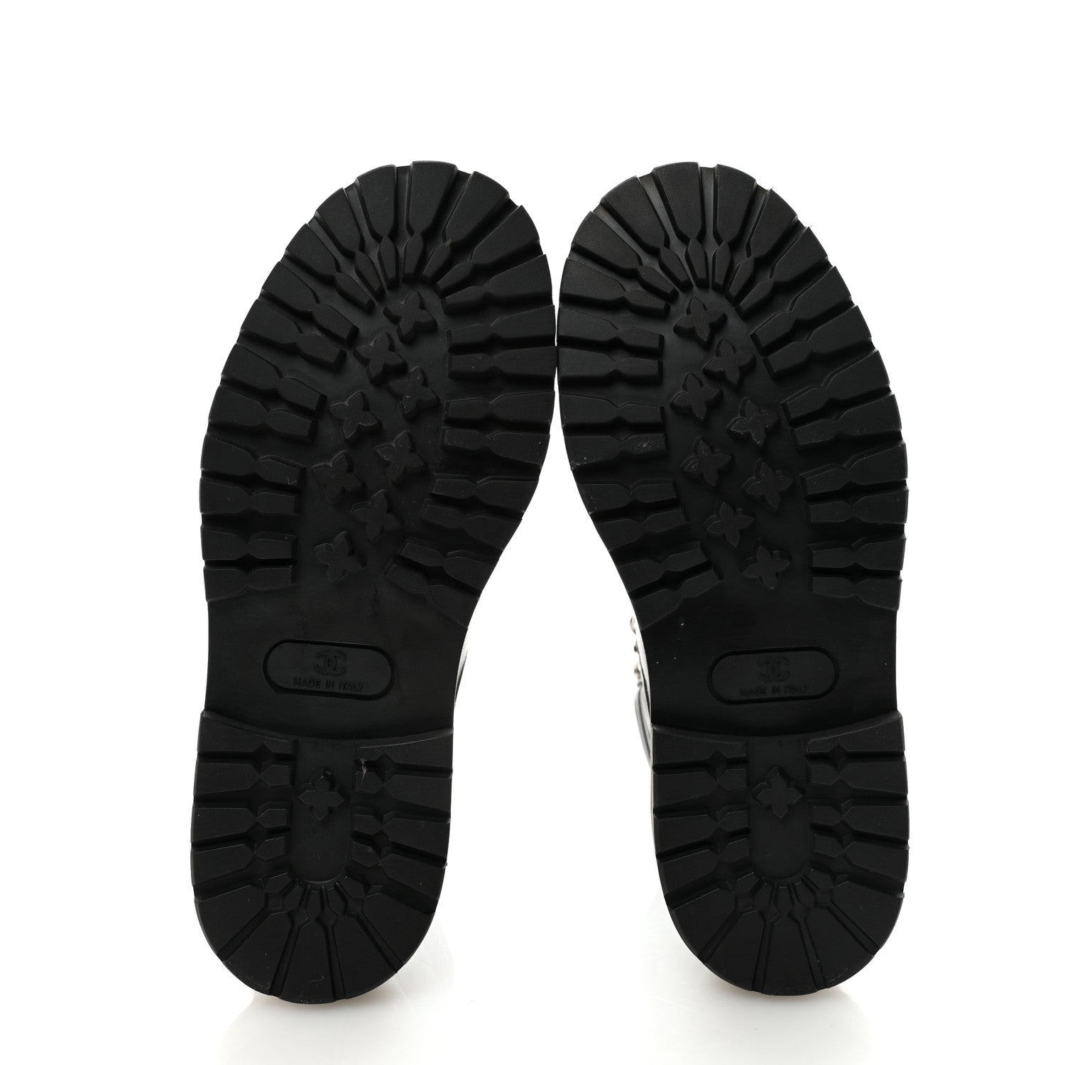 Chanel Lambskin Quilted Lace Up Boots 35.5 Grey 6 of 9