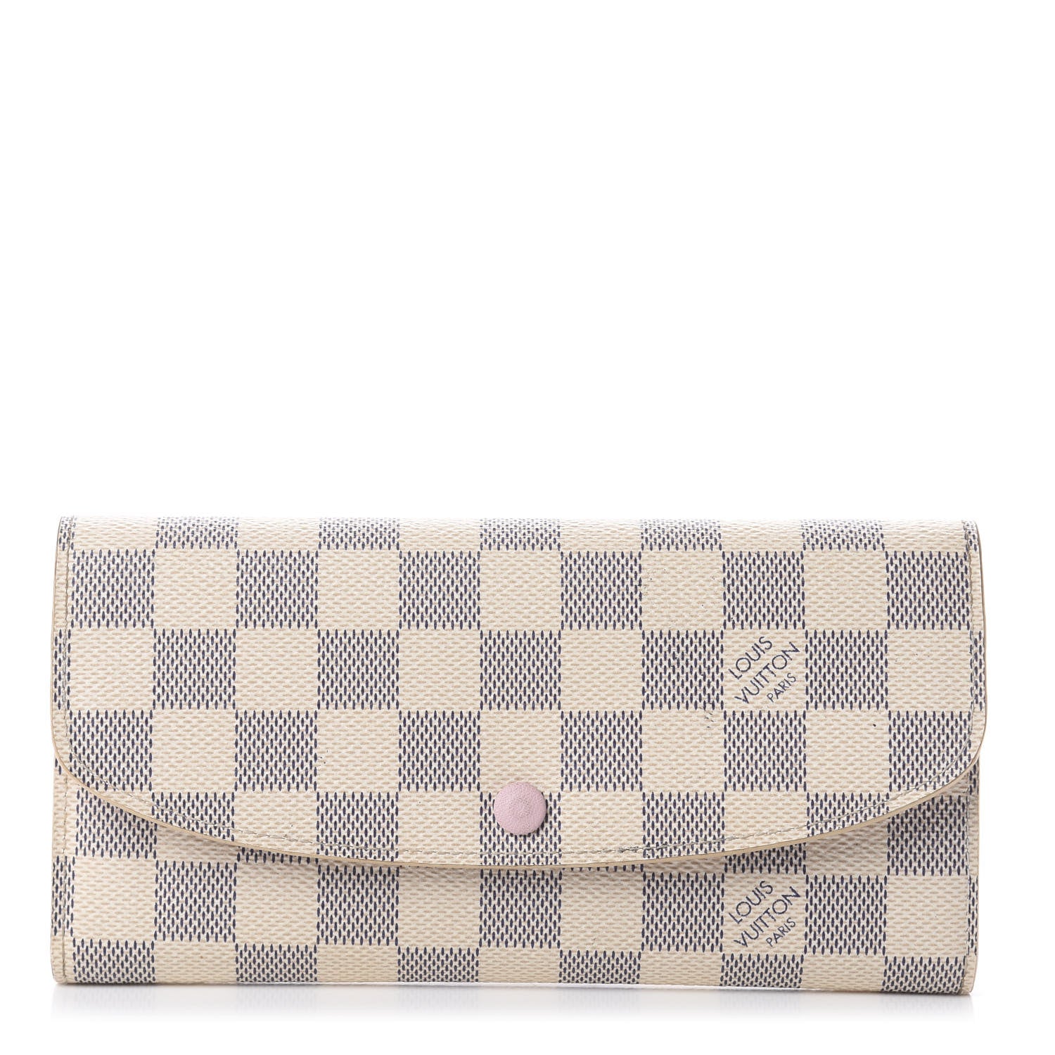 Louis Vuitton Damier Azur Emilie Wallet Rose Ballerine 1 of 5