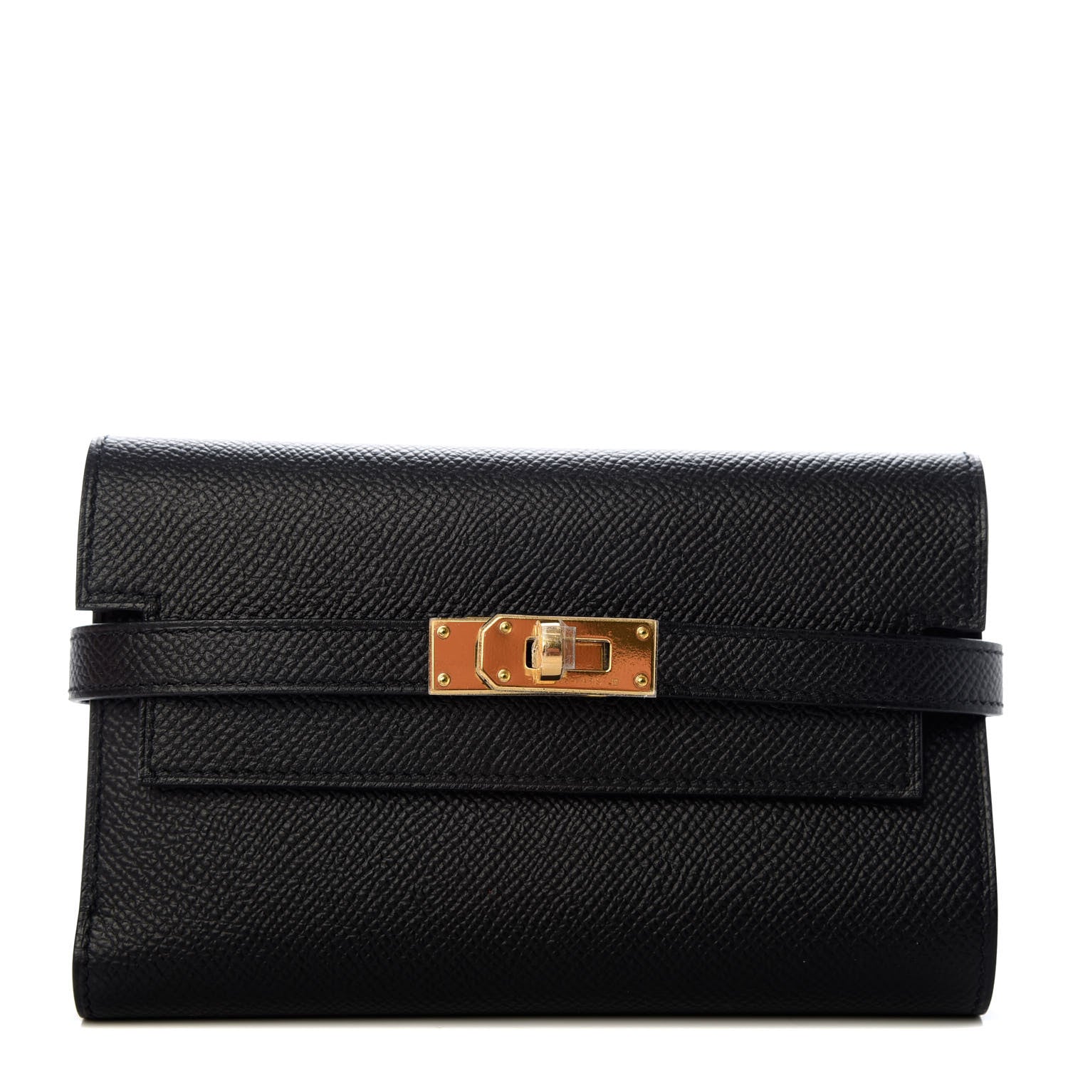 Hermes Epsom Medium Kelly Wallet Black 1 of 8