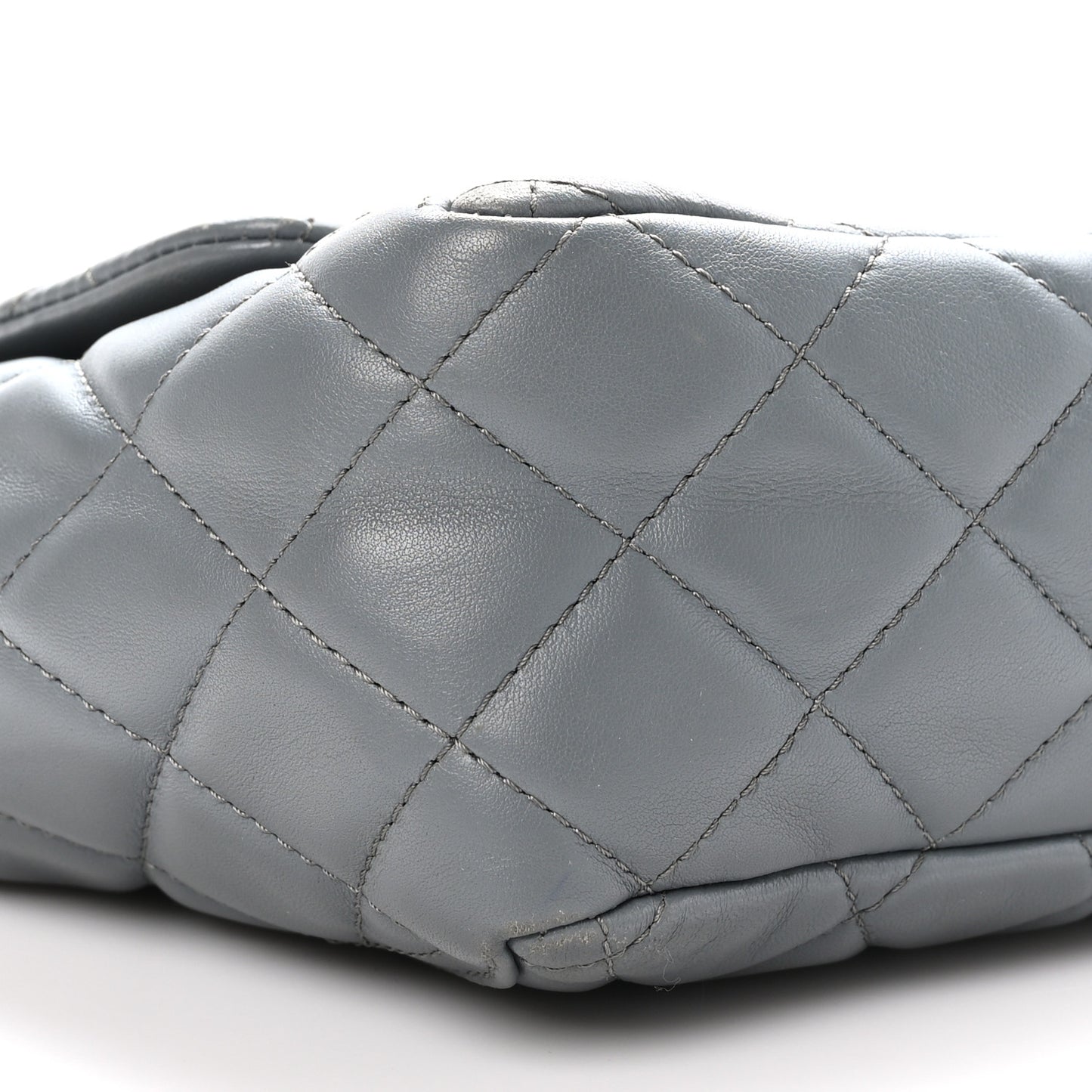 Lambskin Large Around Pockets Flap Dark Grey