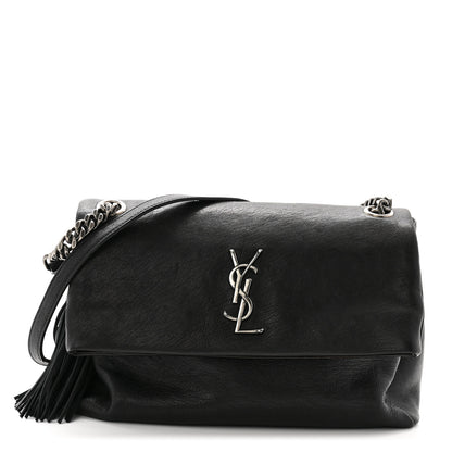 Saint Laurent Sheepskin Medium West Hollywood Monogram Fold-Over Bag Black 1 of 12