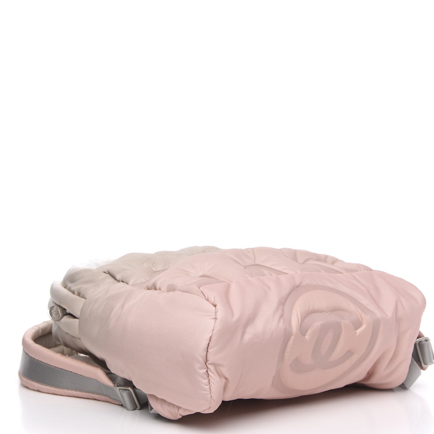 Nylon Embossed Small Doudoune Backpack Pink Grey White