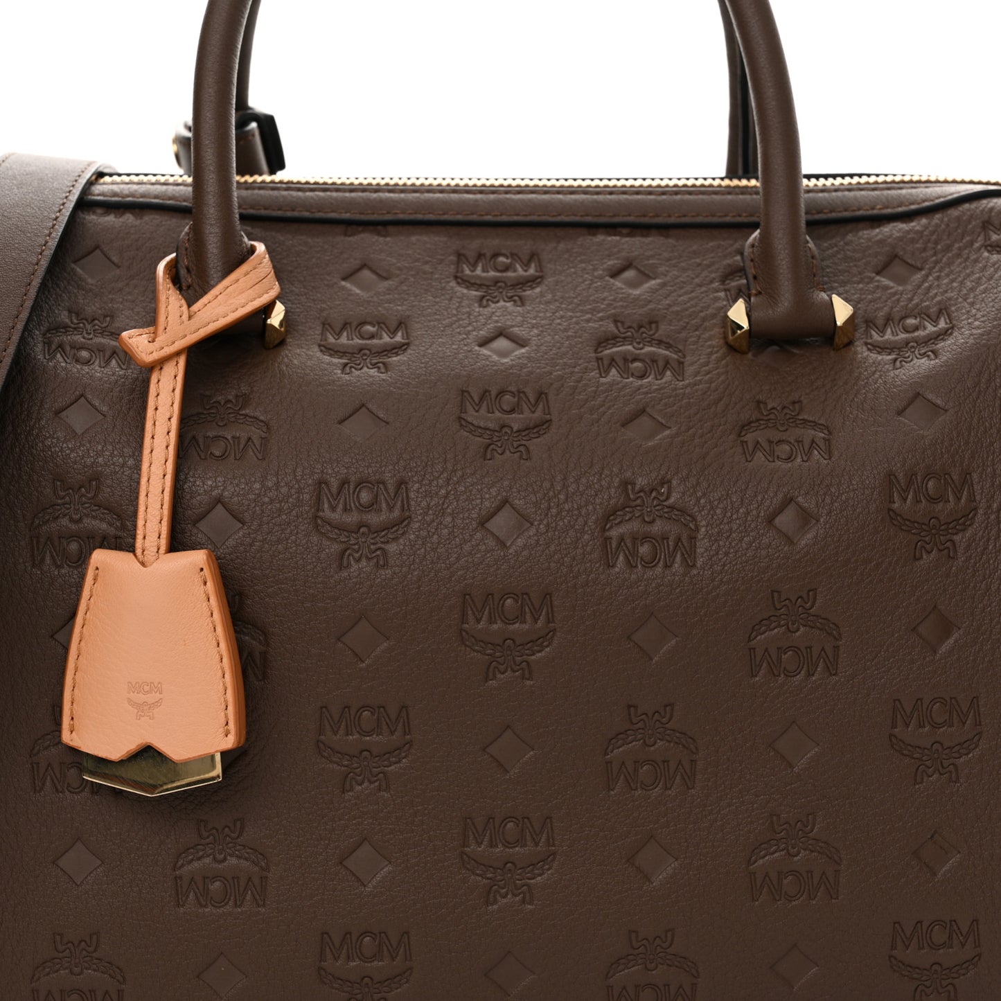Calfskin Ottomar Monogram Medium Essential Boston Bag Chestnut