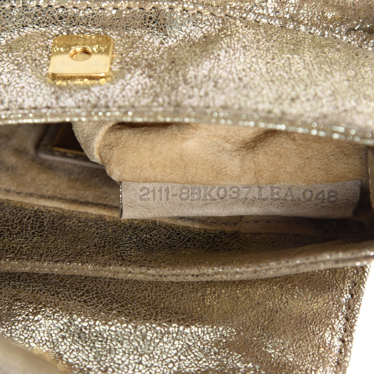 Metallic Nappa Mini Chef Shoulder Bag Gold