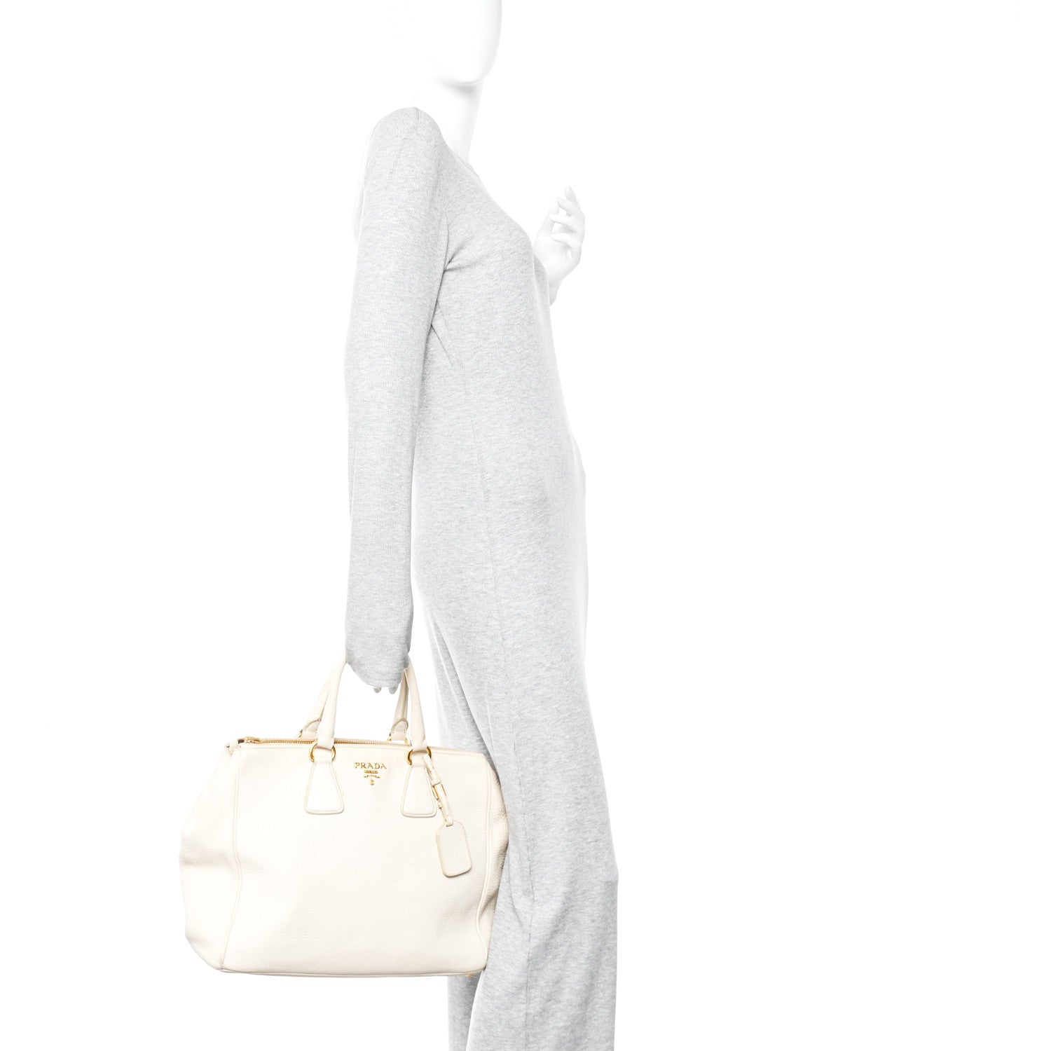 Prada Vitello Daino Tote Talco 2 of 10