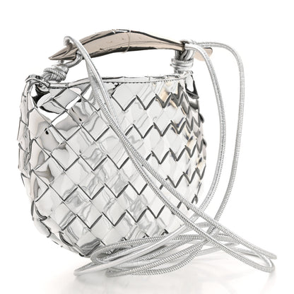 Bottega Veneta Mirror Laminated Nappa Intrecciato Mini Sardine Bag Silver 3 of 9