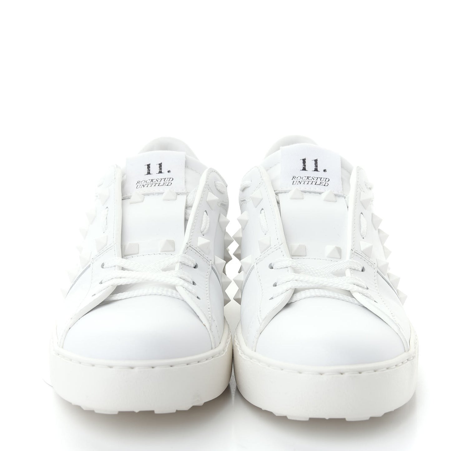Calfskin Rockstud Untitled Open Sneakers 39 White