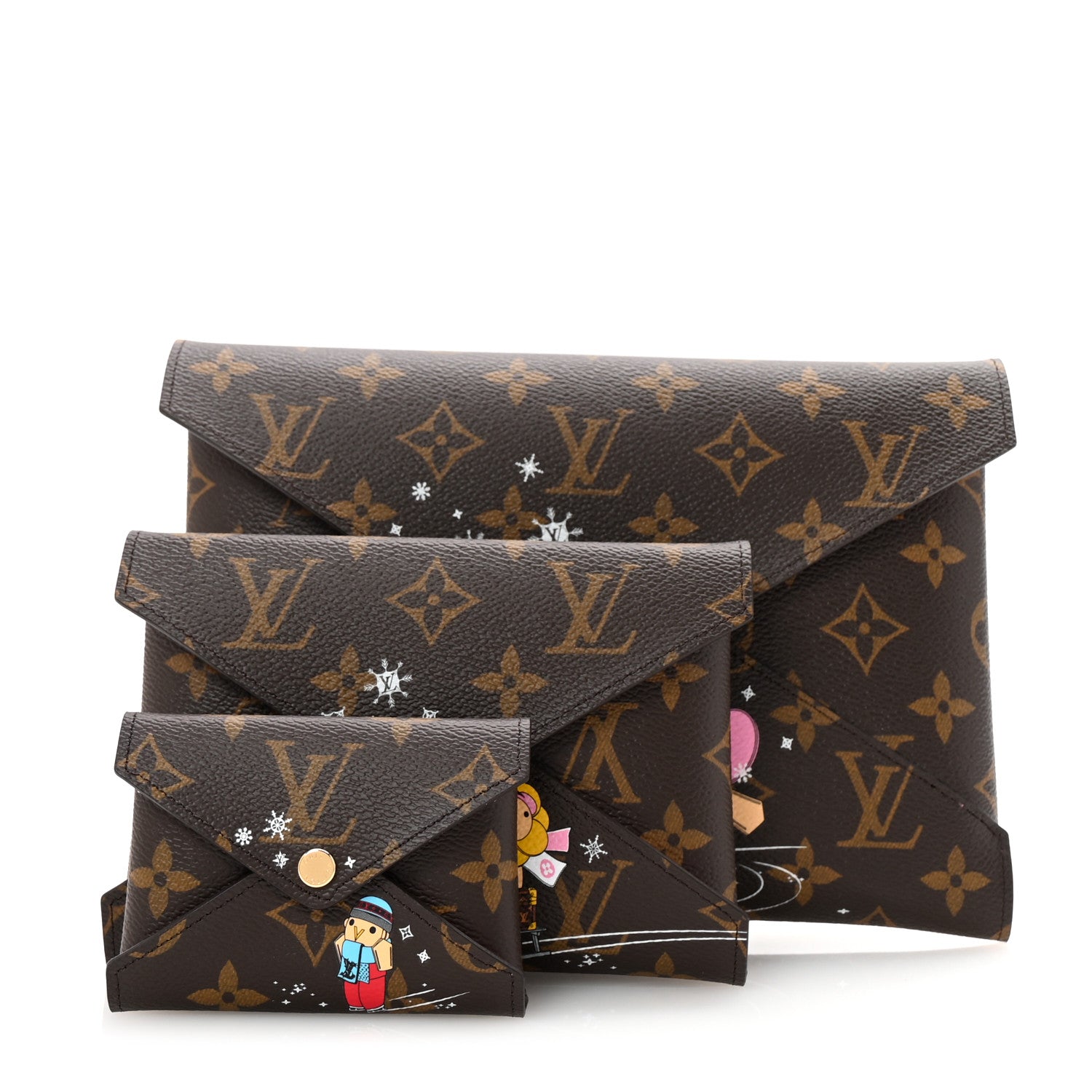 Louis Vuitton Monogram 2023 Christmas Animation Kirigami Pochette Set 1 of 8