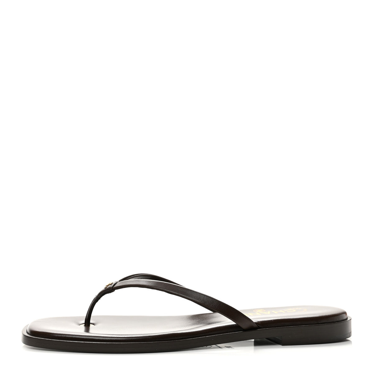 Chanel Goatskin CC Times Square Thong Sandals 38.5 Brown 1 of 10