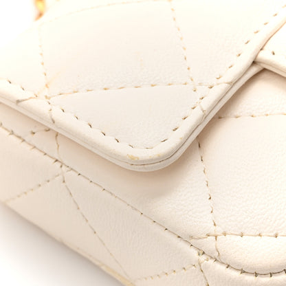 Chanel Lambskin Enamel Quilted Mini Chain Belt Bag White 12 of 14