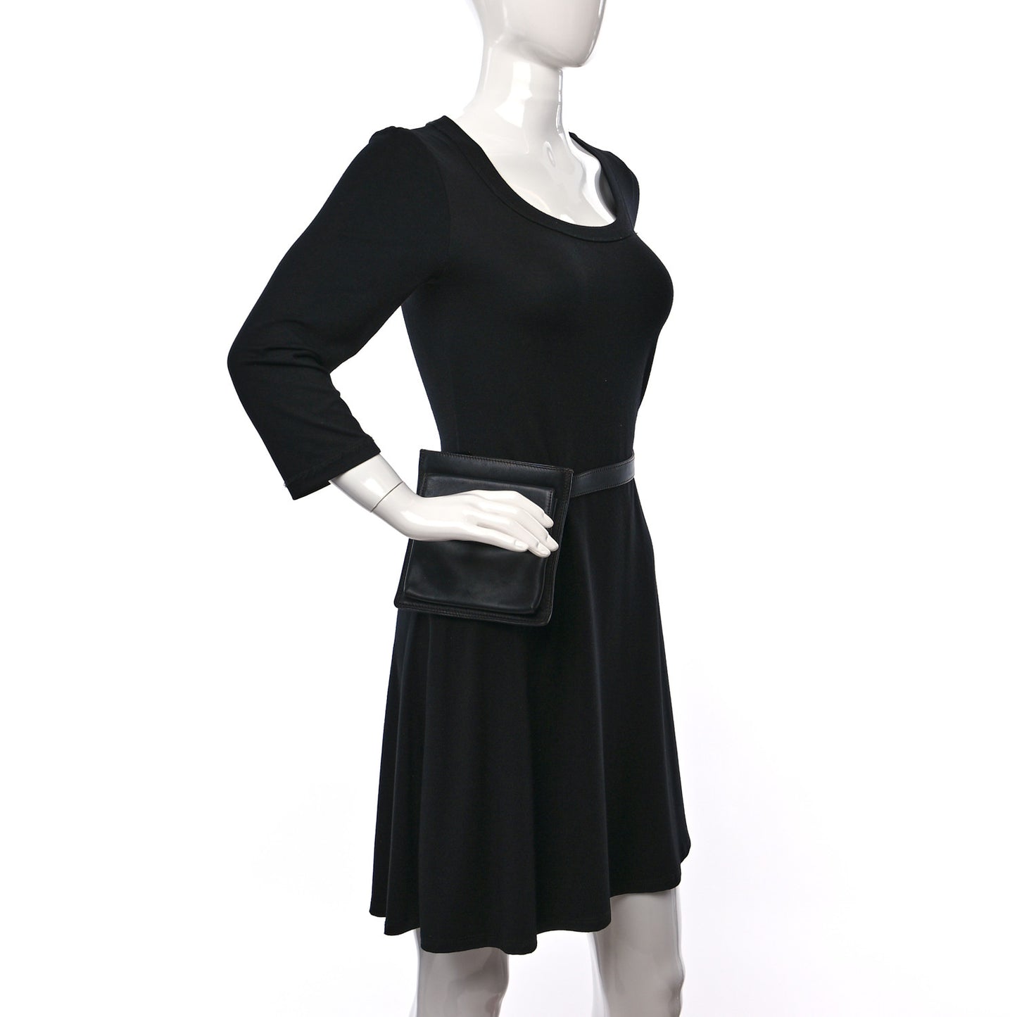 Lambskin Flap Waist Belt Bag 70 28 Black