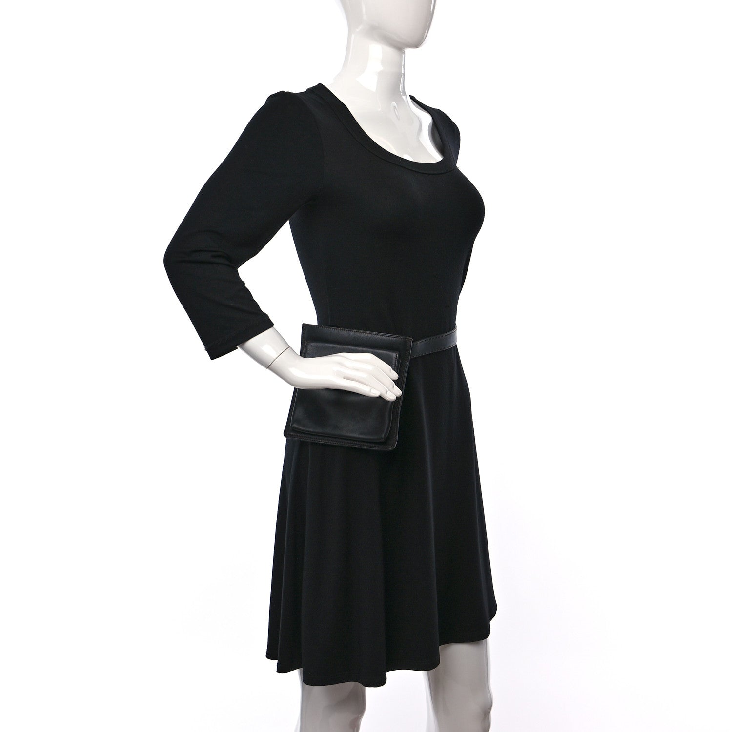 Chanel Lambskin Flap Waist Belt Bag 70 28 Black 2 of 11