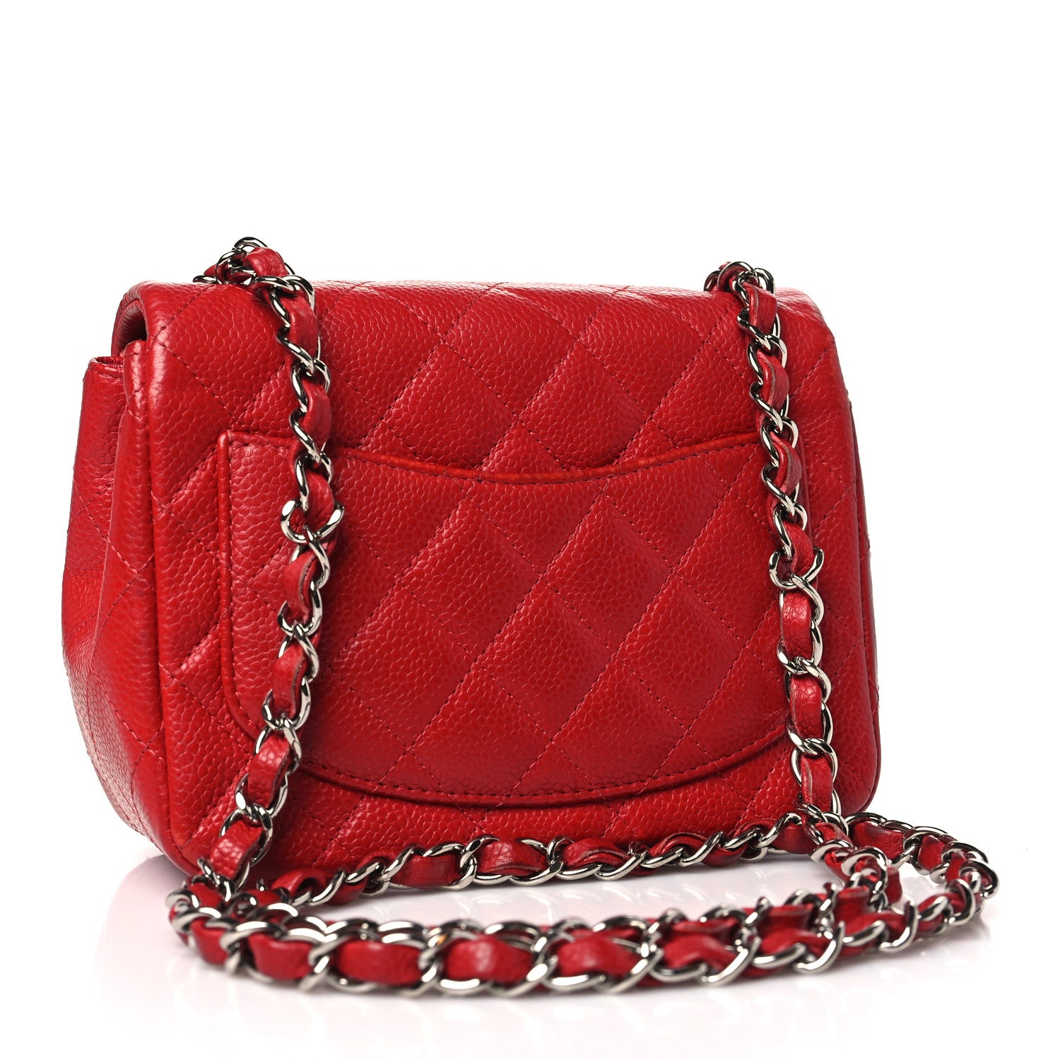Chanel Caviar Quilted Mini Square Flap Red 3 of 12