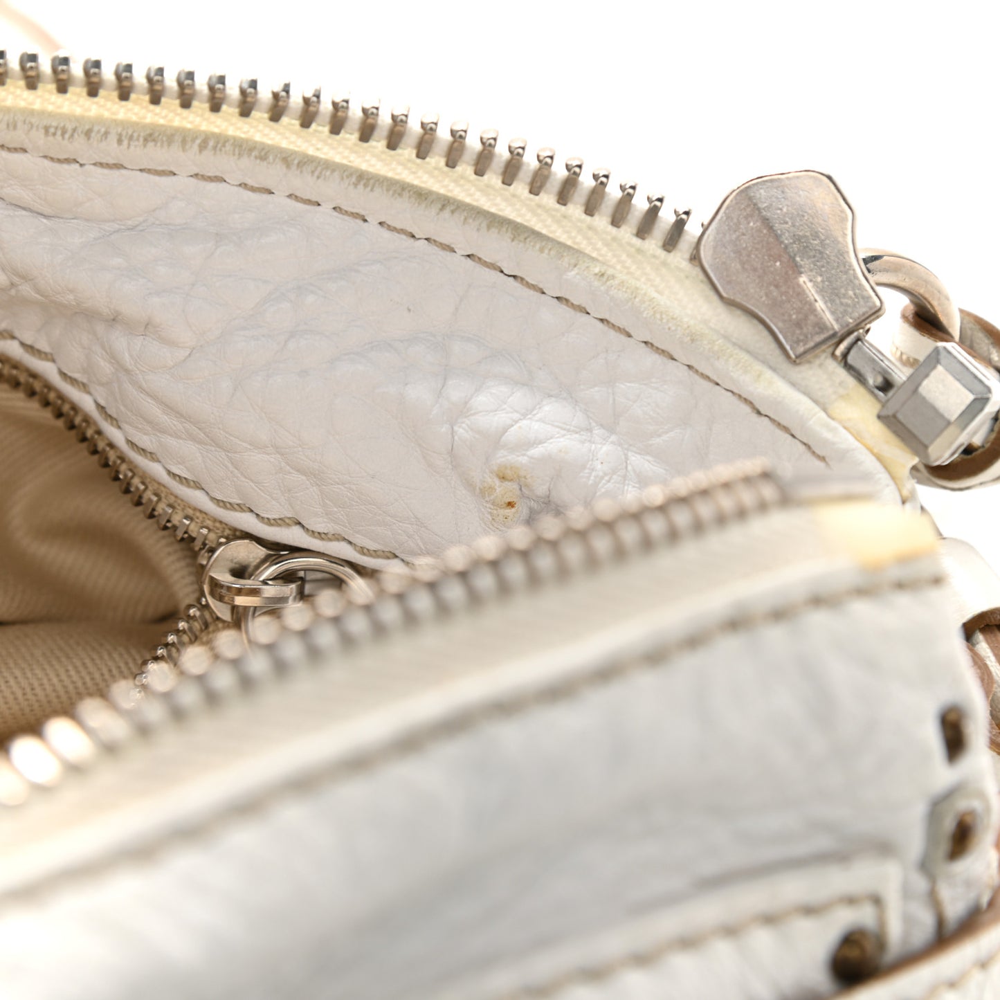 Calfskin Medium Paddington Satchel White