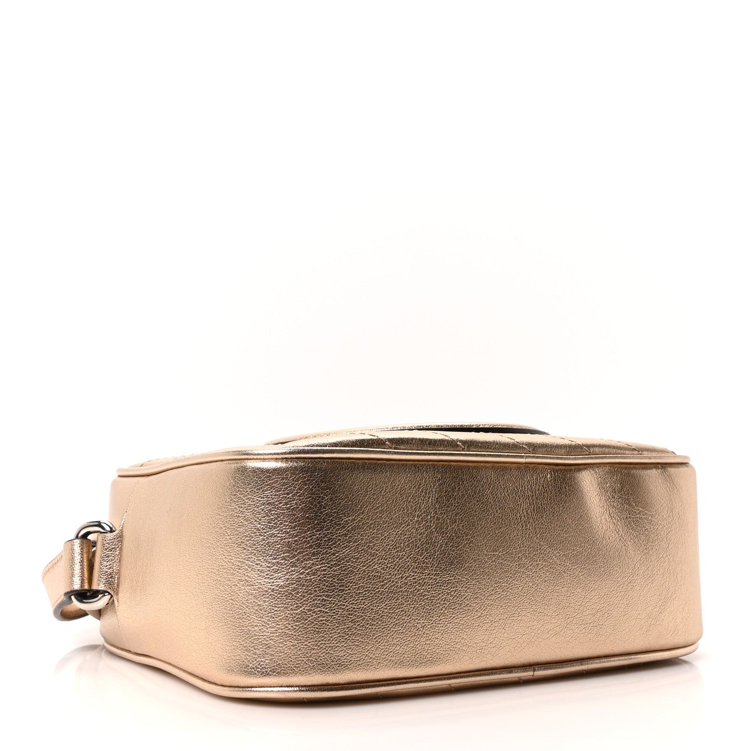 Gucci Metallic Sakai Be Green Calfskin Diagonal Stitched Small Blondie Shoulder Bag Golden Beige 4 of 10