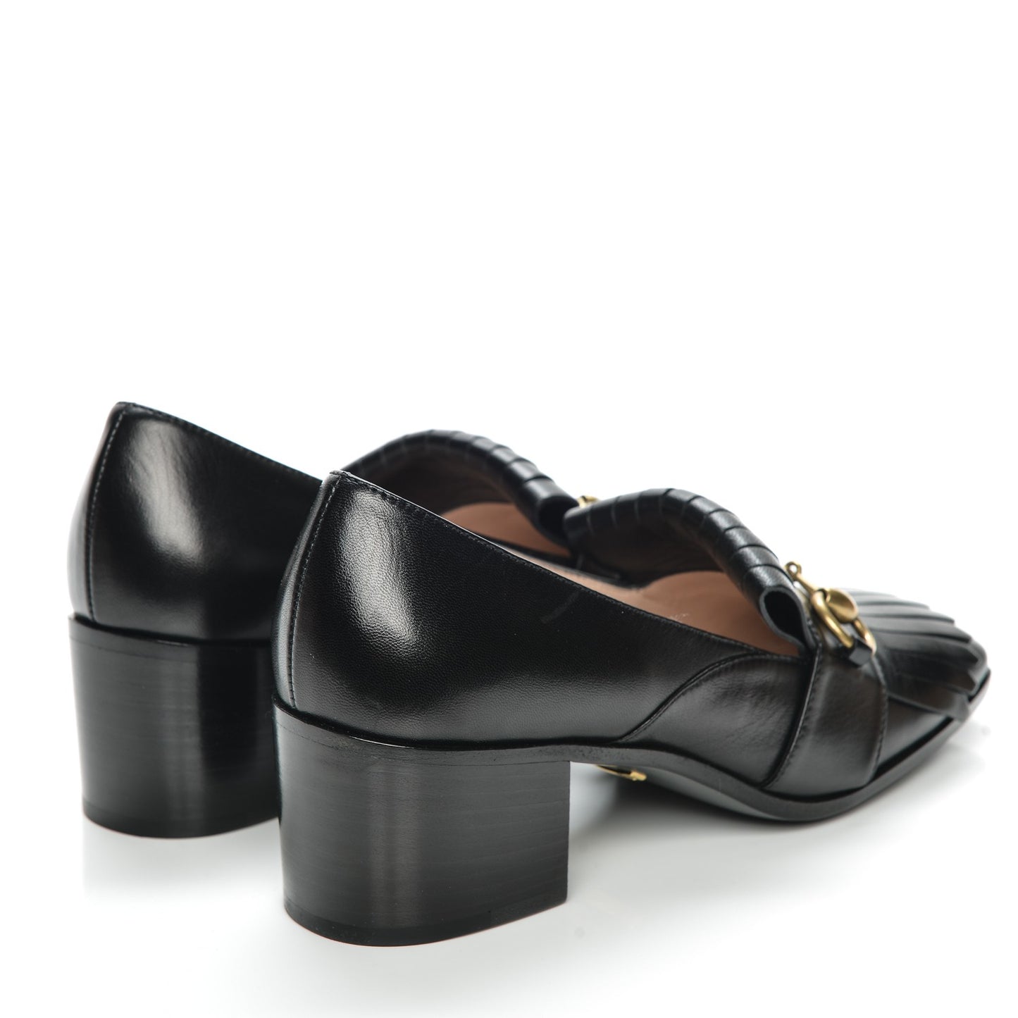 Malaga Kid Polly Kiltie Fringe 55mm Loafer Pumps 35 Black
