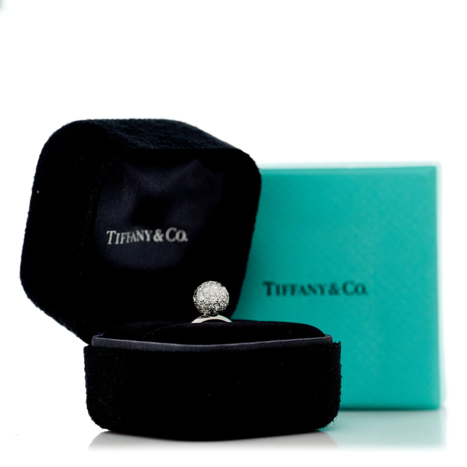 Tiffany 18K White Gold Diamond 8mm Hardwear Ball Ring 54 7 6 of 6