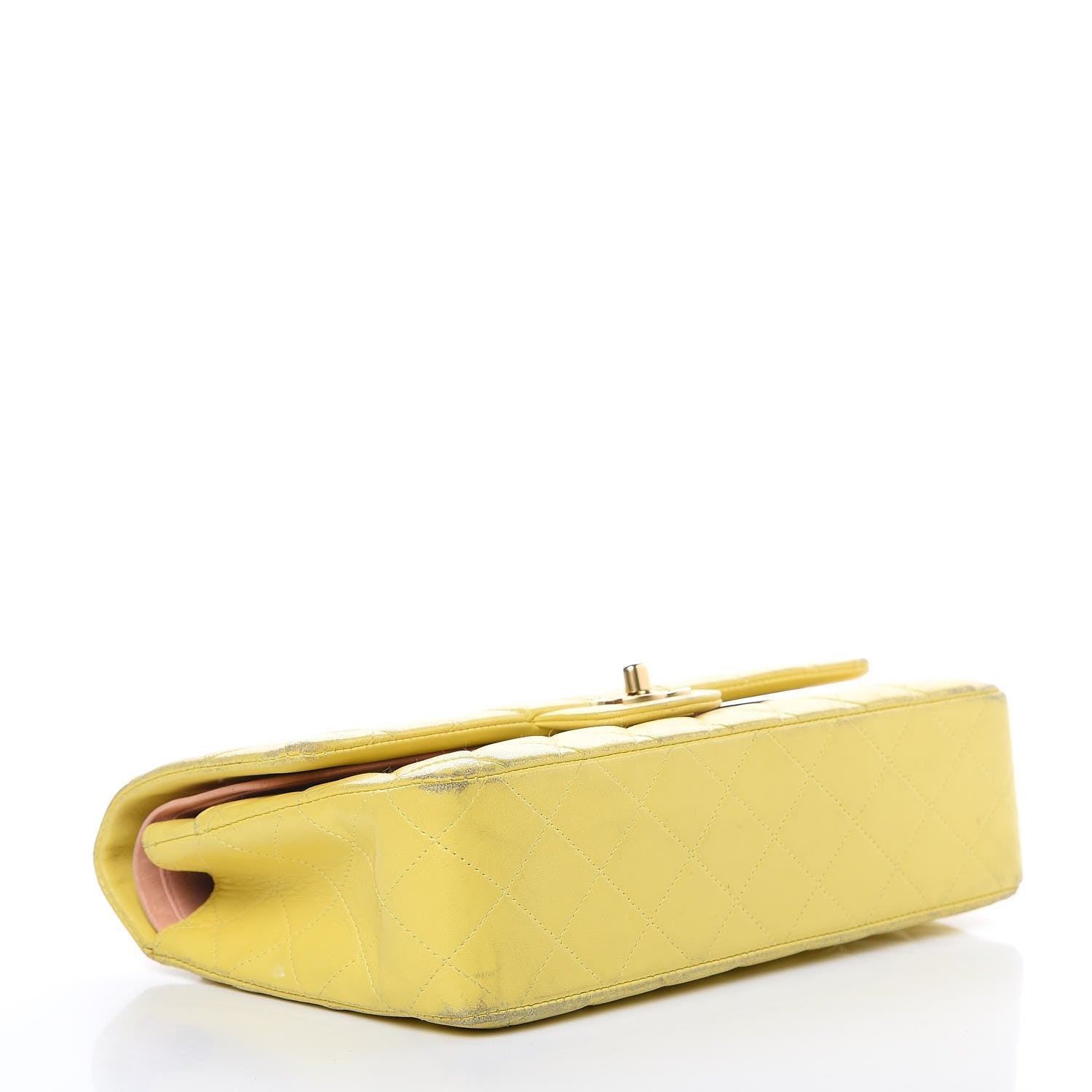 Chanel Lambskin Quilted Medium Double Flap Yellow 4 of 24