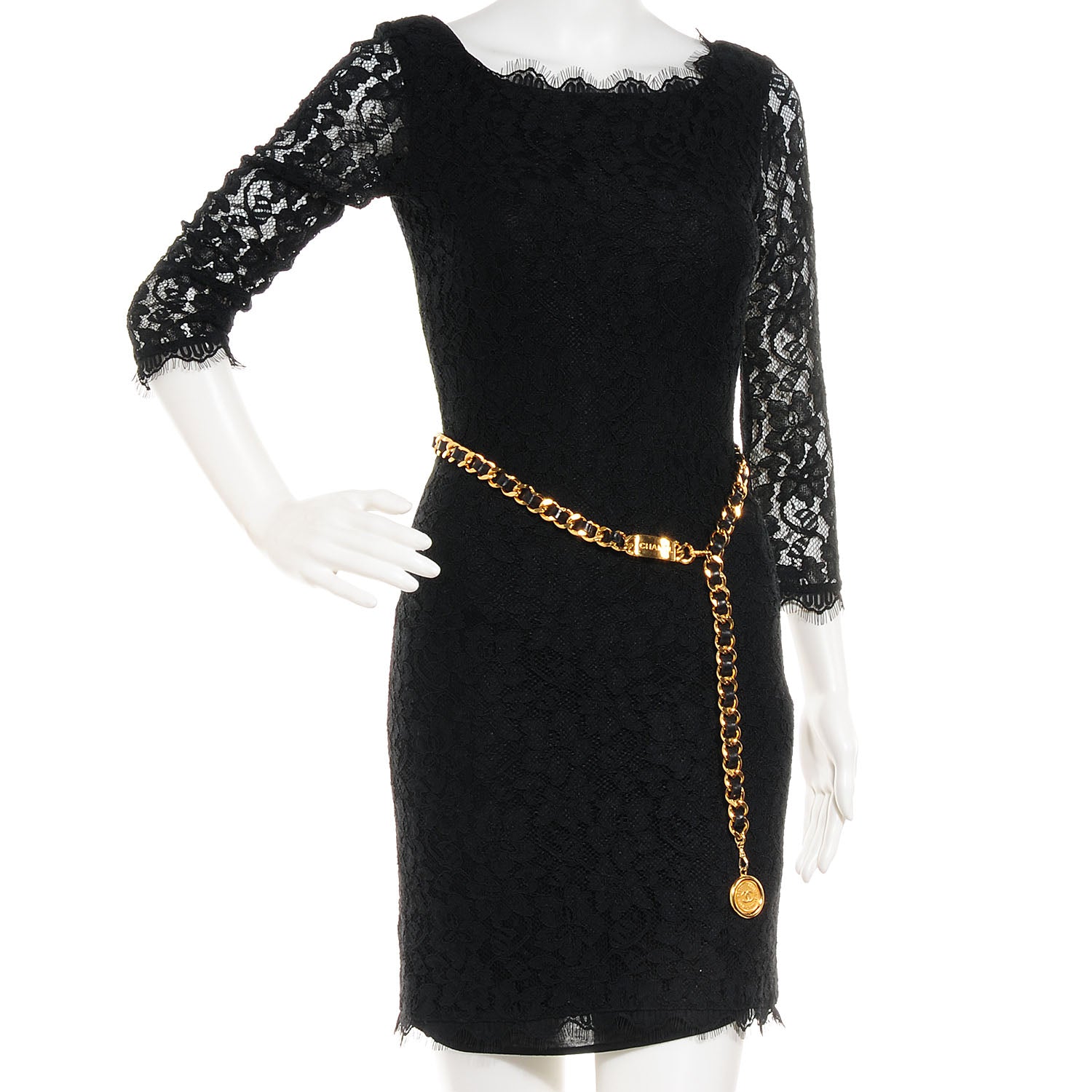 Chanel Leather Chain 31 Rue Cambon Medallion Belt Gold Black 2 of 6