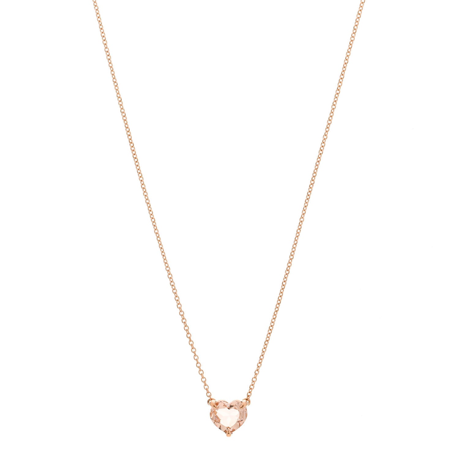 David Yurman 18K Rose Gold Morganite 8mm Chatelaine Heart Pendant Necklace 1 of 4