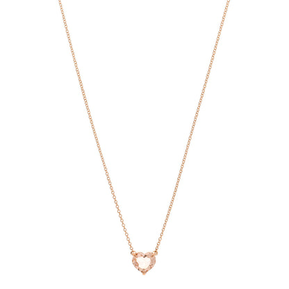 David Yurman 18K Rose Gold Morganite 8mm Chatelaine Heart Pendant Necklace 1 of 4
